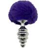 Plug Alive en espiral con pompón violeta oscuro talla S, de lado