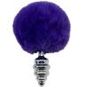 Plug Alive en espiral con pompón violeta oscuro talla M, de frente