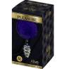 Plug Alive en espiral con pompón violeta oscuro talla M, la caja