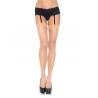 Medias nude finas Leg Avenue Dex con liguero negro, de frente