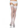 Leg avenue medias blancas con silicona y encaje - 1