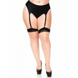 Leg avenue medias nude con tacon cubano y costura trasera plus