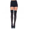Calcetines altos fruncidos negros Leg Avenue Serena con dibujo trasero, de espaldas