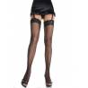 Leg avenue medias de red pequeña con encaje negras - 1