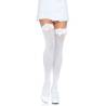 Leg avenue medias nylon blanco y lazo rosa - 1