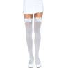 Leg avenue medias nylon blanco y lazo blanco - 1