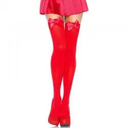 Leg avenue medias rojas con lazo rojo talla unica