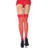 Medias rojas Leg Avenue Nuna talla grande con costura y encaje, de espaldas