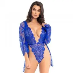 Leg avenue set con teddy y bata azul - - 1