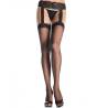 Leg avenue medias negras con liguero de encaje adjunto - 1