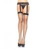Leg avenue medias de red con liguero de encaje negro - 1