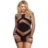 Vestido de red Leg Avenue Take Charge talla grande con mangas largas, de frente