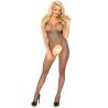 Bodystocking de red con brillantes Leg Avenue y abertura, de frente