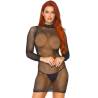 Minivestido de red Leg Avenue Anything But Basic con cuello alto, de frente