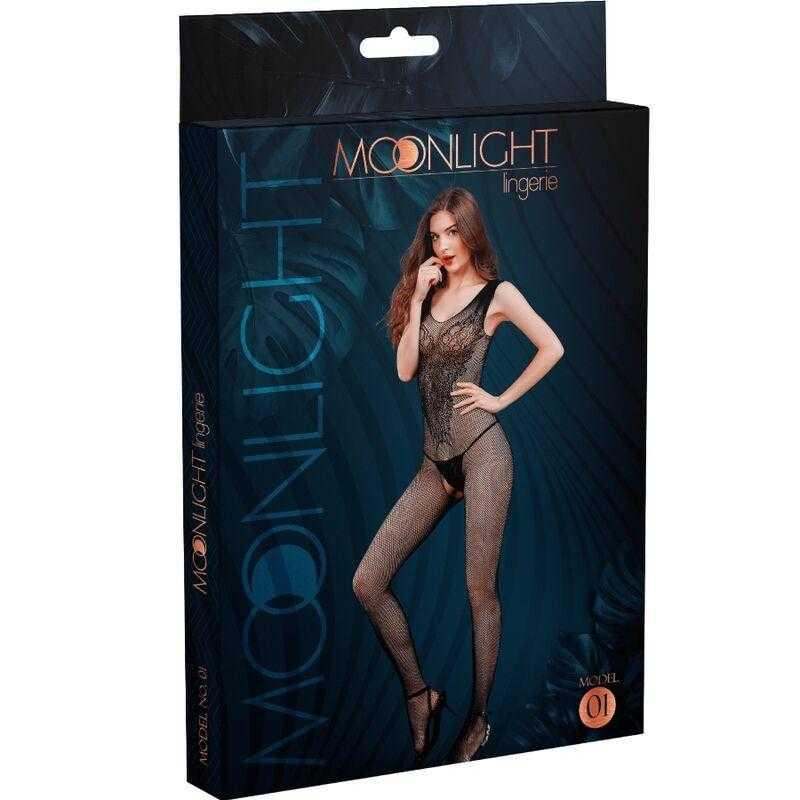 Moonlight - modelo 1 bodystocking negro talla unica