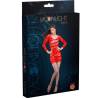 Vestido rojo con aberturas Moonlight modelo 4, caja con la modelo