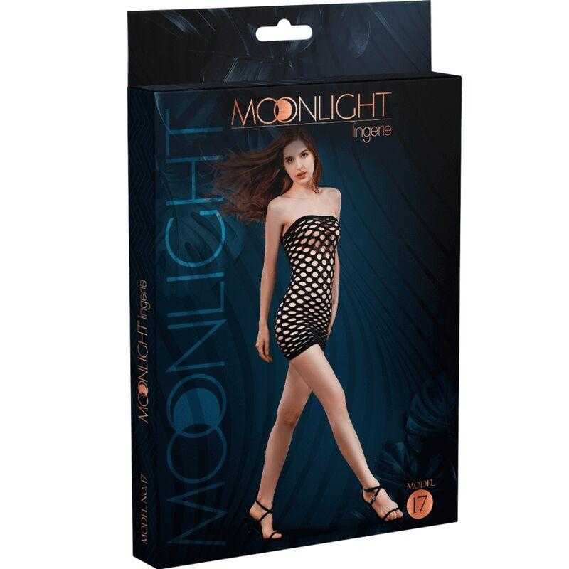 Moonlight - modelo 17 vestido rejilla negro talla unica