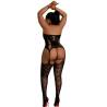 Bodystocking plus size Moonlight modelo 2, modelo de espaldas