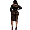 Vestido de rayas plus size Moonlight modelo 3, modelo de espaldas