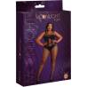 Bodystocking de tiras plus size Moonlight modelo 4, caja con la modelo