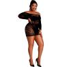 Minivestido Moonlight modelo 7 plus size puesto, de frente