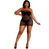 Vestido de rejilla plus size Moonlight modelo 10, modelo de frente