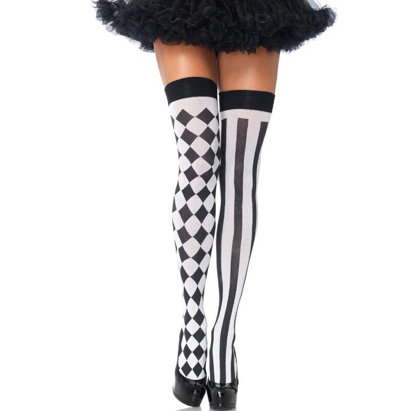 Leg avenue - calcetines altos arlequin negro/blanco Leg avenue - calcetines altos arlequin negro/blanco
