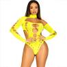 Leg avenue - body sin costruras con tanga amarillo - 1