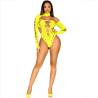 Leg avenue - body sin costruras con tanga amarillo - 5