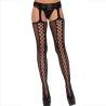 Leg avenue - medias de red y liguero negro - 1
