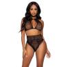 Leg avenue set dos piezas top corto cuello halter y tanga talla unica - 1