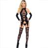 Wrap Me Up de Leg Avenue, top con medias y guantes, cuerpo entero de frente