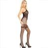Bodystocking de corazones halter Leg Avenue negro, cuerpo entero de lado
