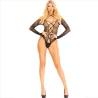 Say My Name de Leg Avenue, body con brillos negro, cuerpo entero con las manos en las caderas