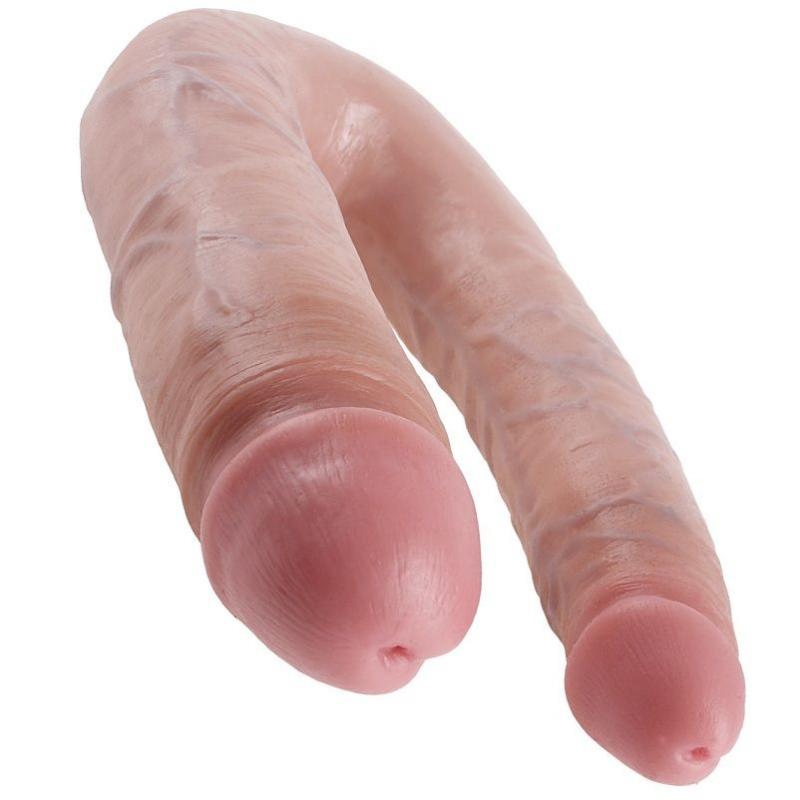 King cock dildo doble penetración 17.8 cm natural