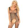 Bodystocking de red con brillantes Leg Avenue, plano medio con tirantes anchos