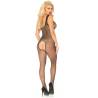 Bodystocking de red con brillantes Leg Avenue y abertura trasera, de espaldas