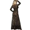 Vestido Largo de Encaje Negro Manga Larga Subblime, de tres cuartos, con la mano en la cintura