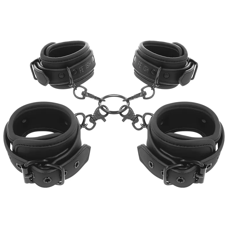 Fetish submissive - set esposas manos y tobillos con forro de nopreno