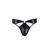 Tanga Paul Passion 033 negro con anilla, la prenda sola, de frente