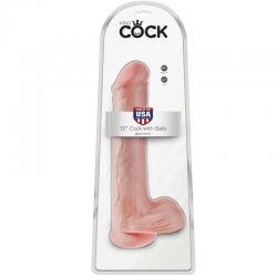 King cock pene realistico con testiculos 33 cm color natural