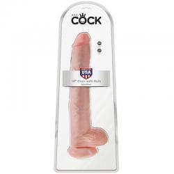 King cock pene con testiculos 35.6 cm color natural