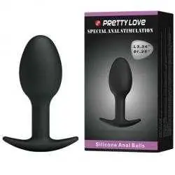 Pretty love plug anal silicona 6.5 cm negro