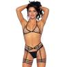 Spice It Up de Leg Avenue, liguero con brillantes, de frente con sujetador de encaje