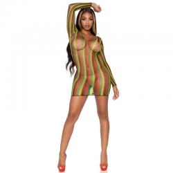 Leg avenue - minivestido de red rastas talla unica