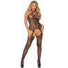 Bodystocking con efecto liguero Leg Avenue, cuerpo entero de frente
