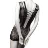 Minivestido Peek-A-Boo plus size de lado