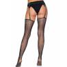 Everly de Leg Avenue, medias con brillantes y liguero, de espaldas