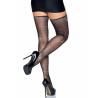 Everly de Leg Avenue, medias con brillantes, de lado con tacones altos