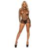 Leg avenue mini vestido en red manga larga talla unica - negro - 4